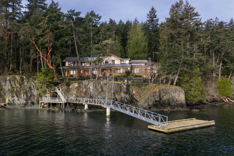 Deep-water dock and ramp at BrightWoods on Fulford Harbour, Salt Spring Island